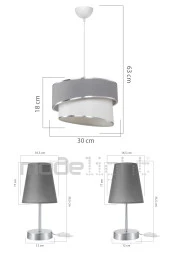 Modelight Turna Sarkıt-abajur Antrasit Salon-yatak-çocuk-oturma Odası Set thumbnail 6