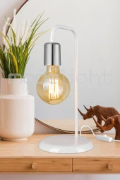 Modelight Tema Masa Lambası Beyaz-krom thumbnail 1