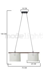 Modelight ZİGANA 2Lİ AVİZE CEVİZ-HASIR BEYAZ SALON-OTURMA-ÇOCUK-YEMEK-YATAK ODASI--ANTRE-MUTFAK - 4