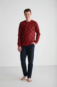 U.S Polo Assn 18713 Erkek Bordo Yuvarlak Yaka Pijama Takımı - 1