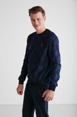 U.S Polo Assn 18713 Erkek Bordo Yuvarlak Yaka Pijama Takımı - 9