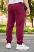 Erkek Bordo Ottoman Rahat Kesim Paça Lastikli Fitilli Bel İpli Cep Fermuar Eşofman Altı 24EESAH305 - 5