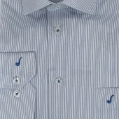 5502 İnce Çizgili Classic Gömlek - 1