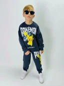 ERKEK ÇOCUK POKEMON 2 İPLİK PAMUK RİBANALI EŞOFMAN TAKIMI - 3