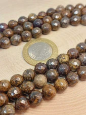 Bronzit Taşı Faset Kesim Dizi 8mm thumbnail 2