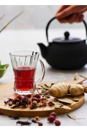 Lav venüs kulplu çay bardak - 6 lı kulplu çay bardağı thumbnail 1