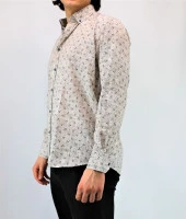 5203 Çiçek Desenli Klasik Gömlek - 4