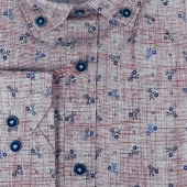 5203 Çiçek Desenli Klasik Gömlek - 8