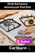 Premium Seri Yağ Kir Koruyucu İz Bırakmaz Kolay Temizlenir Ocak Koruyucu Alüminyum Ped Seti 5 Adet - 1