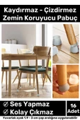Premium Kaydırmaz Çizdirmez Mobilya Masa Sandalye Zemin Koruyucu Silikon Pabuç Ayak Kılıf 16 Adet - 1