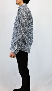 2489 Şal Desenli Slim Fit Gömlek - 1