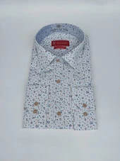 26332 Çiçek Desenli Slim Fit Gömlek - 1