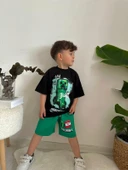 ERKEK ÇOCUK MINECRAFT PAMUK DESENLİ ŞORTLU TAKIM - 11