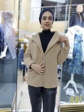 3686 İçi Astarlı Peluş Ceket - 3