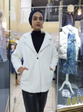 3686 İçi Astarlı Peluş Ceket - 4