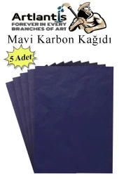 Mavi Karbon Kağıdı A4 5 Adet 21x29,7 cm Kopya Kağıdı Transfer Kağıdı Renkli Karbon Kağıdı - 1