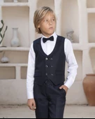 Erkek Çocuk Klasik Yelekli Takım Elbise - 1