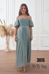Kız Çocuk Boydan Sim Detaylı Abiye - 1