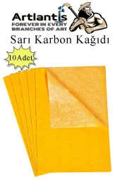 Sarı Karbon Kağıdı A4 10 Adet 21x29,7 cm Kopya Kağıdı Transfer Kağıdı Renkli Karbon Kağıdı - 1