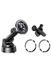 Qpen C158 2in1 Klipsli ve Yapışkanlı 360° Magsafe Araç Tutucu thumbnail 2