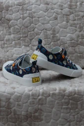 Vicco 346.F24Y.141-11 Lee Saks Mavi Keten Sneaker Erkek Çocuk Ayakkabı thumbnail 3