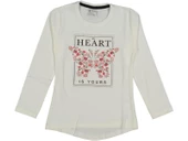Kız Çocuk Mevsimlik Taşlı Kelebekli Sweatshirt BGL-ST03656 - 5