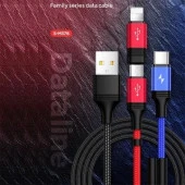 Joyroom S-M376 Type-c Mikro İphone Örgülü Çoklu USB Kablosu thumbnail 2