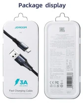 Joyroom S-1230N6 iPhone Lightning Hızlı Şarj ve Data Kablosu Örgü 3A 1.2M Siyah thumbnail 2