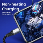 Joyroom S-1230N6 iPhone Lightning Hızlı Şarj ve Data Kablosu Örgü 3A 1.2M Siyah thumbnail 5