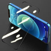 Iphone 12 Pro Max 6.7  Tempered Full Cam Ekran Koruyucu Siyah thumbnail 2