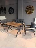 SERDEM-(ESTER)-2+1+1+MASA BAHÇE BALKON MOBİLYASI KOLTUK ANTRASİT thumbnail 1