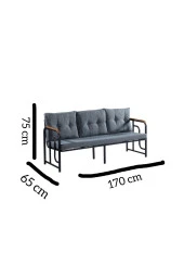 Serdemdizayn serdem 3-1-1-masa bahçe balkon mobilyası çizgili - 2