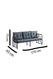 Serdemdizayn 3 Lü Bahçe Balkon Koltuk - 3
