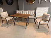 SERDEM-(ESTER)-3+1+1+MASA BAHÇE BALKON MOBİLYASI KOLTUK KREM thumbnail 1