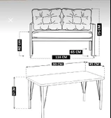 Serdemdizayn(eco) Serdem Sehpalı Bahçe Balkon Takımı 2+2+sehpa--krem thumbnail 4