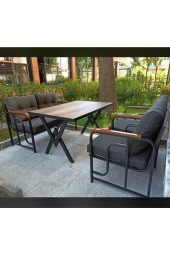 Serdemdizayn Serdem 2+1+1+masa Bahçe Balkon Takımı Antrasit - 1