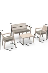 Serdemdizayn (LX)2-1-1-sehpa Bahçe Balkon Takımı-siyah Beyaz Çizgili - 2