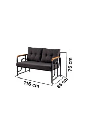 Serdemdizayn Serdem 2+1+1+masa Bahçe Balkon Takımı Antrasit - 2