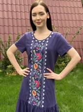 KADIN YAZLIK NAKIŞ İŞLEMELİ ELBİSE - 8012 - 4 thumbnail 7