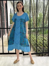 KADIN YAZLIK SALAŞ BÜYÜK BEDEN ELBİSE - 8011 - 3 thumbnail 1