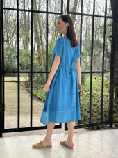 KADIN YAZLIK SALAŞ BÜYÜK BEDEN ELBİSE - 8011 - 3 thumbnail 5