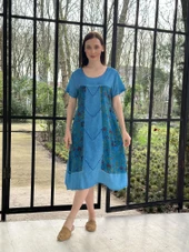 KADIN YAZLIK SALAŞ BÜYÜK BEDEN ELBİSE - 8011 - 3 thumbnail 4