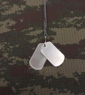 Single Sword Paslanmaz Çelik Asker Künyesi ve Zinciri - Pres Baskı kabartmalı yazı - 1