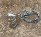 Single Sword Paslanmaz Çelik Asker Künyesi ve Zinciri - Pres Baskı kabartmalı yazı - 3