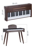 Midex CP-370C Ahşap Çocuk Piyanosu Pilli 37 Tuşlu Gerçek Piyano Tuşları thumbnail 4