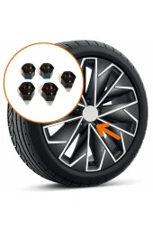 Bijon Kapağı Şifresiz 5 Adet Siyah Skoda Octavia 3 2017-2020 1Z0601173 - 1