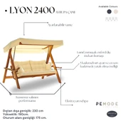 Aida Swings Lyon Salıncak, 4 Kişilik Salıncak, Ahşap Salıncak, Bahçe Salıncağı, Balkon Salıncağı, Teras Salıncak - 6
