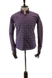 2491 Desenli Slim Fit Gömlek thumbnail 2