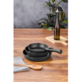 Taç Easy Connect 3'lü Tak Çıkar Saplı Tava Seti / Ergonomik Tak Çıkar Sap Siyah - 3