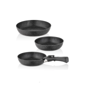 Taç Easy Connect 3'lü Tak Çıkar Saplı Tava Seti / Ergonomik Tak Çıkar Sap Siyah - 4